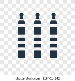 Crayons vector icon isolated on transparent background, Crayons transparency logo concept