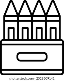 Crayons Vector Illustration Detailed Icon