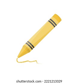 Crayons, Vektorgrafik auf weißem Hintergrund. Kindergartenkinder benutzen oft Stifte. Schulbedarf und Malwerkzeug.