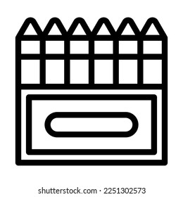 Diseño de iconos de la línea de vectores Crayons