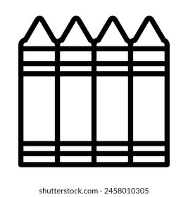 Crayons Vector Line Icon Design