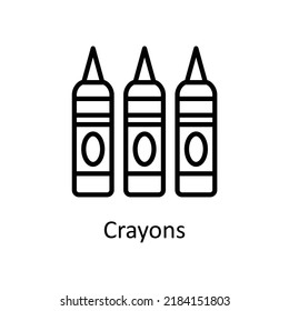 Crayons vector Outline Icon Design illustration on White background. EPS 10 File 