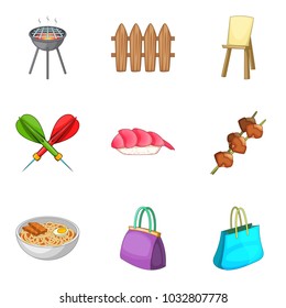 Craze icons set. Cartoon set of 9 craze vector icons for web isolated on white background
