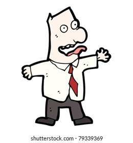 caricatura de un hombre de negocios loco