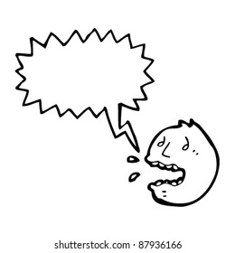 caricatura de la cara de emoticono loco