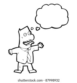 crazed office man cartoon