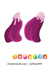 Crazies - pink and purple ice cream like tongues