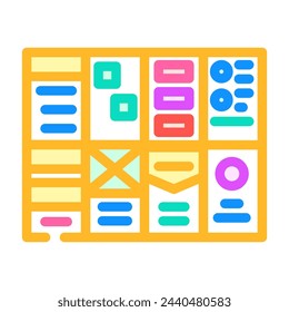 crazy 8s ux ui design color icon vector. crazy 8s ux ui design sign. isolated symbol illustration