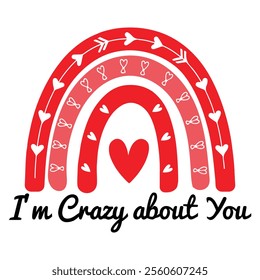 I'm Crazy About You T-Shirt – Fun Love Quote Design for Romantic Gift.