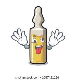 Crazy ampoule mascot cartoon style