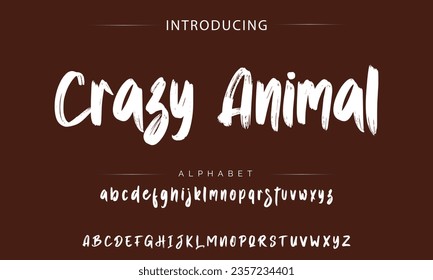 Crazy Animal Best Alphabet Painting Paint Brush Beauty Script Logotype Font lettering handwritten