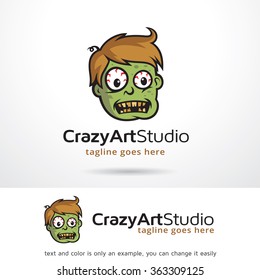 Crazy Art Studio Logo Template Design Vector 