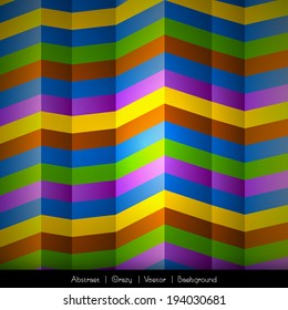 Crazy background. Vector abstract stripes in various colors.