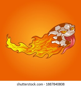 the crazy ball with hot fire illustration