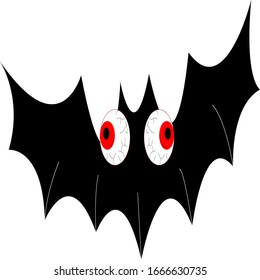 crazy bat with huge human eyes