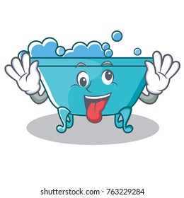 Crazy bathtub character cartoon style