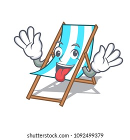 Crazy beach chair mascot cartoon