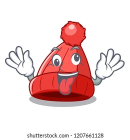 Crazy beanie hat isolated on the mascot