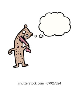 crazy bear with thought bubble