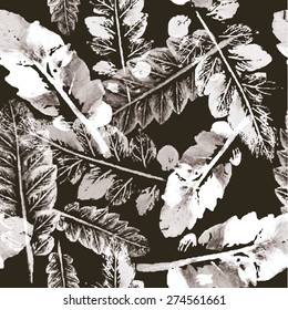 crazy beautiful imprint watercolor pattern of leaves. handmade painted. beautiful seamless texture background imprint. 