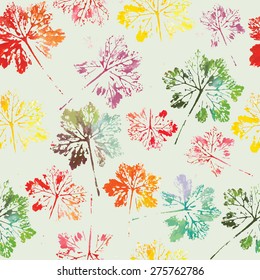 crazy beautiful imprint watercolor pattern of leaves. handmade painted. beautiful seamless texture background imprint.