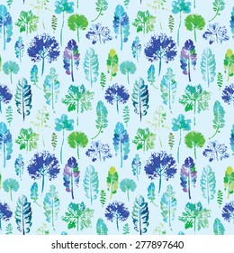 crazy beautiful imprint watercolor pattern of leaves. handmade painted. beautiful seamless texture background imprint.
