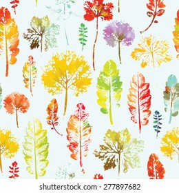 crazy beautiful imprint watercolor pattern of leaves. handmade painted. beautiful seamless texture background imprint.
