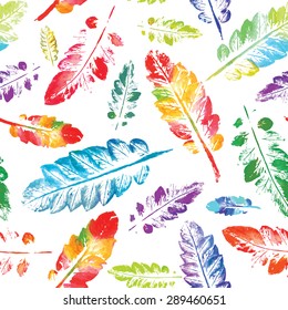 crazy beautiful imprint watercolor pattern of leaves. handmade painted. beautiful seamless texture background imprint.