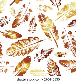 crazy beautiful imprint watercolor pattern of leaves. handmade painted. beautiful seamless texture background imprint.