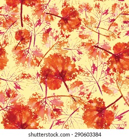 crazy beautiful imprint watercolor pattern of leaves. handmade painted. beautiful seamless texture background imprint.