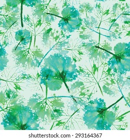 crazy beautiful imprint watercolor pattern of leaves. handmade painted. beautiful seamless texture background imprint.