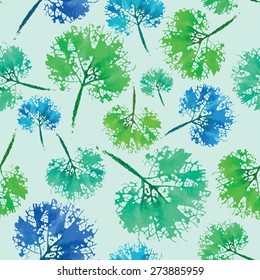 crazy beautiful watercolor pattern of leaves. handmade painted. beautiful seamless texture background imprint.