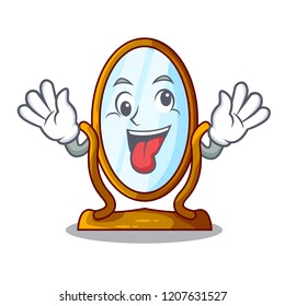 Crazy big dressing mirror isolated on mascot