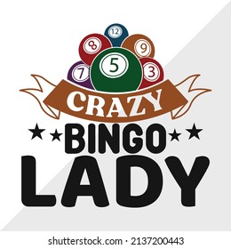 Crazy Bingo Lady Printable Vektorgrafik