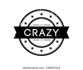 crazy black stamp sign label