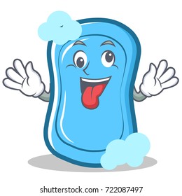 Crazy blue soap character cartoon