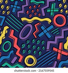 Crazy bright abstract, geometric pattern. Vector illustration. Easy to change colors.