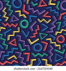Crazy bright abstract, geometric pattern. Vector illustration. Easy to change colors.