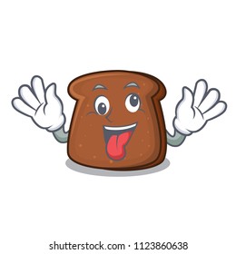 Crazy brown bread mascot cartoon