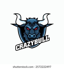 Crazy Bull Simple Mascot Logo