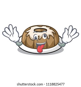 Crazy bundt cake mascot cartoon