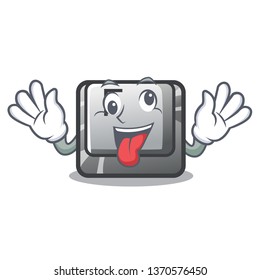 Crazy button F on a keyboard cartoon