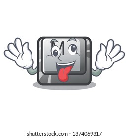 Crazy button M isolated in the cartoon