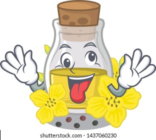Crazy canola seed oil on a cartoon