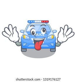 Crazy car police isolated with in mascot