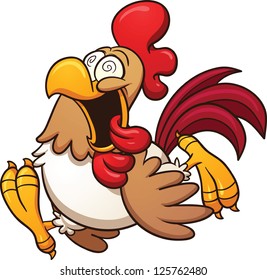 Crazy chicken cartoon Royalty Free Stock Vector Clip Art