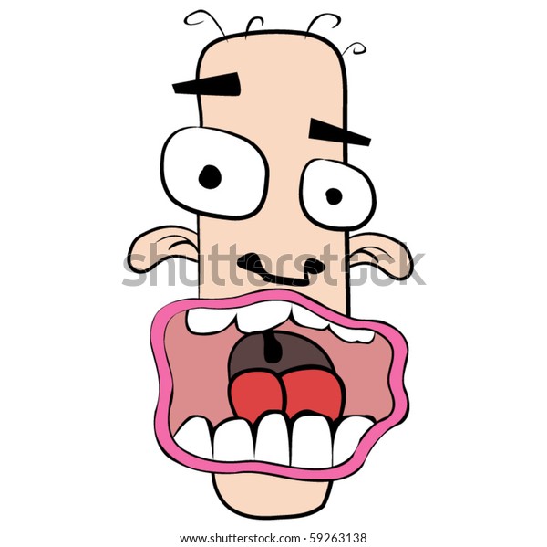 Crazy Cartoon Face Stock Vector Royalty Free Shutterstock