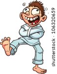 Crazy cartoon guy in a straight jacket. Vector illustration with simple gradients. All in a single layer.