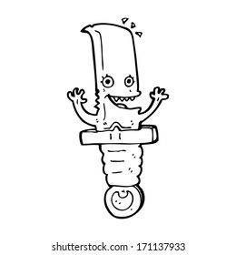 crazy cartoon knife character