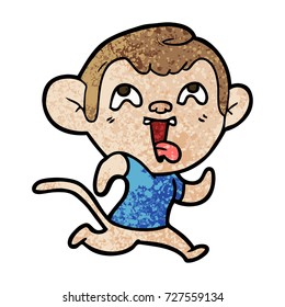 crazy cartoon monkey jogging